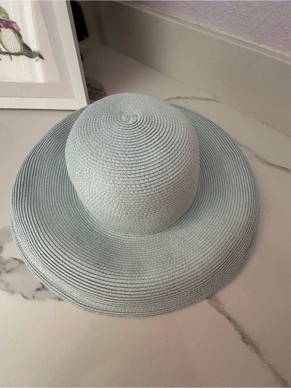Eric Javits Light Blue Wide-Brim Straw Sun Hat - Picture 2 of 6